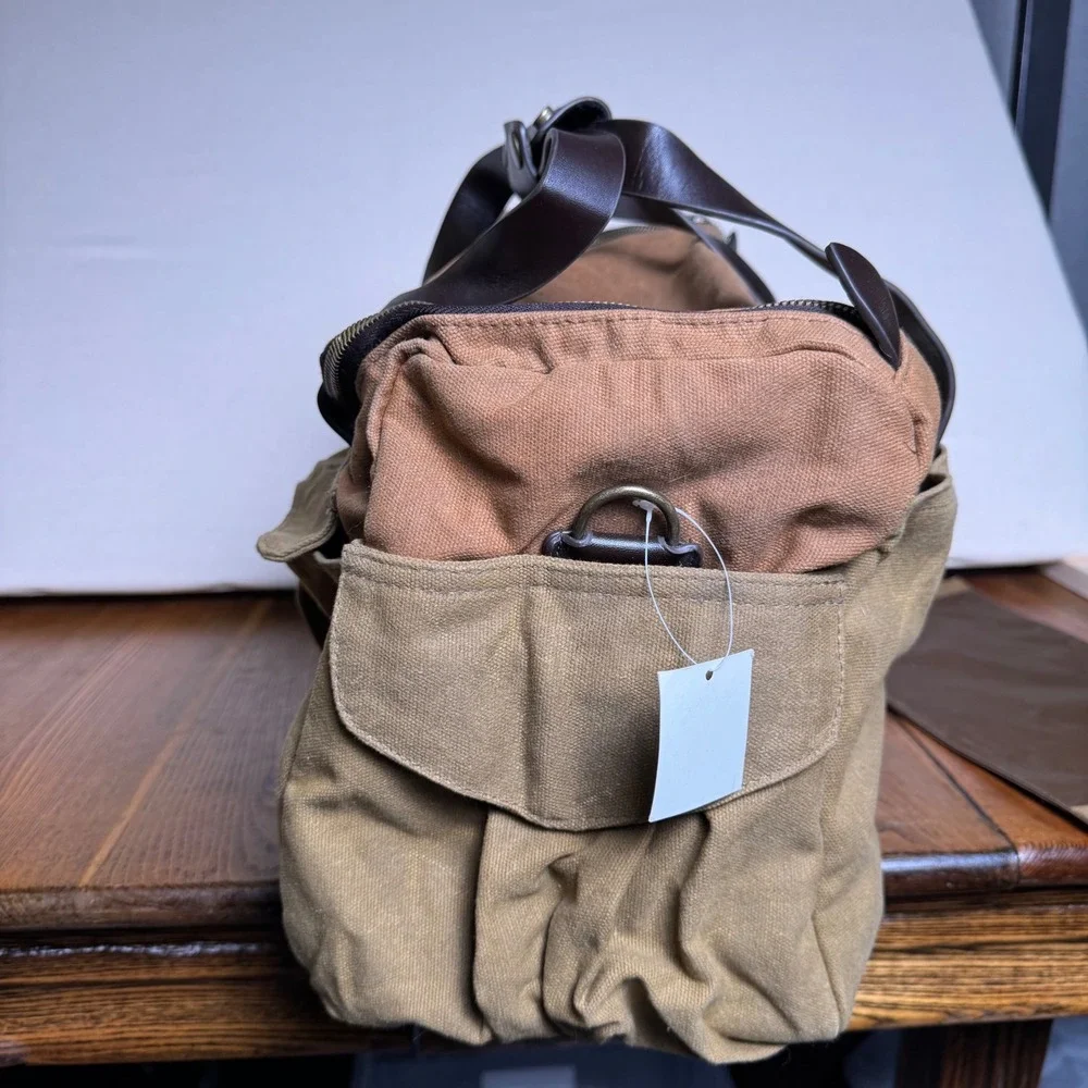 NWT NRA Vintage Wax Canvas Duffle Range Bag Tan Brown (No Carry Strap) 16x9x7
